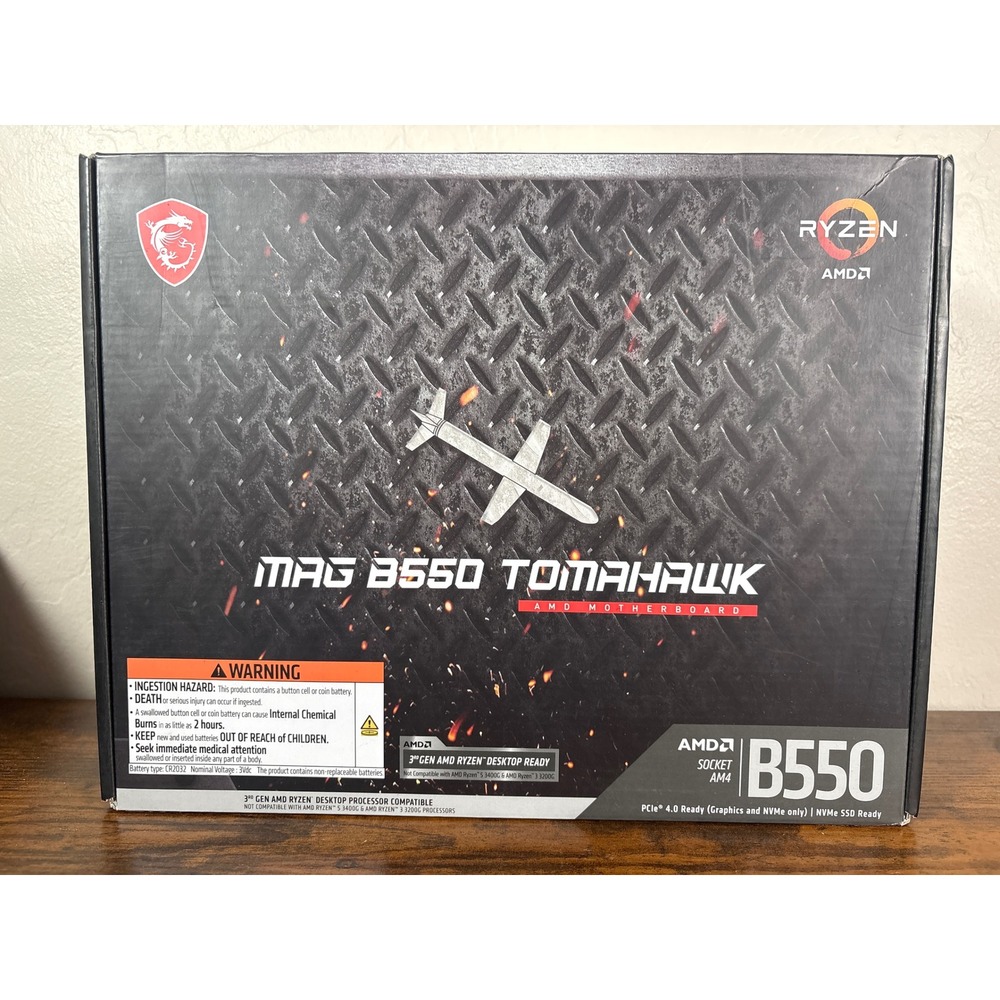 MSI MAG B550 TOMAHAWK AMD AM4 ATX Motherboard PCIe 4.0 RGB Dual LAN